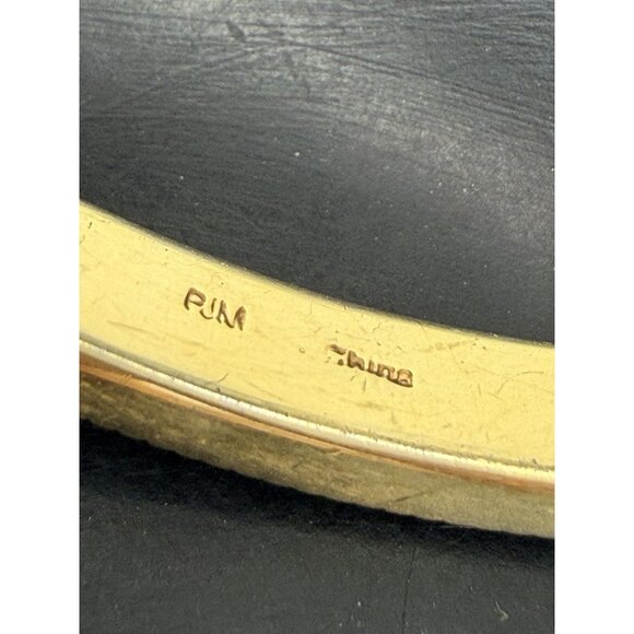 PJM Gold Tone Crystal Bangle Bracelet 8.5” Elegant Sparkly Vintage Bangle - Picture 8 of 10